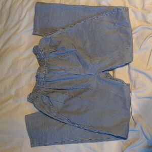 Vintage 90s pull on black and white striped 100% cotton pants size large